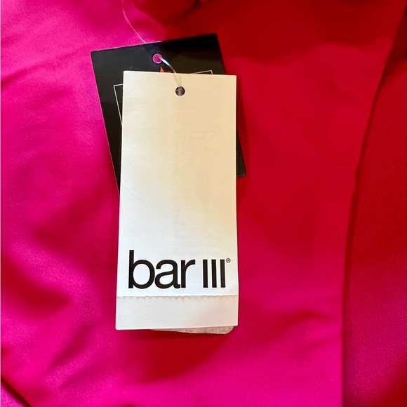 Bar III Shirred High-Rise Bikini Bottoms in Ruby (XL) - Picture 7 of 8